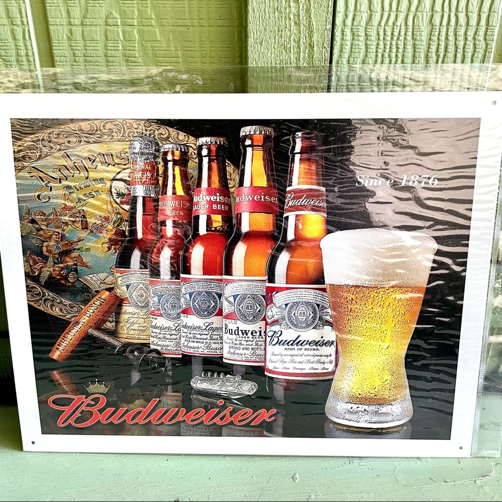 NEW Budweiser Beer Metal Sign